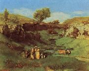 Gustave Courbet Les Demoiselles de Village oil painting